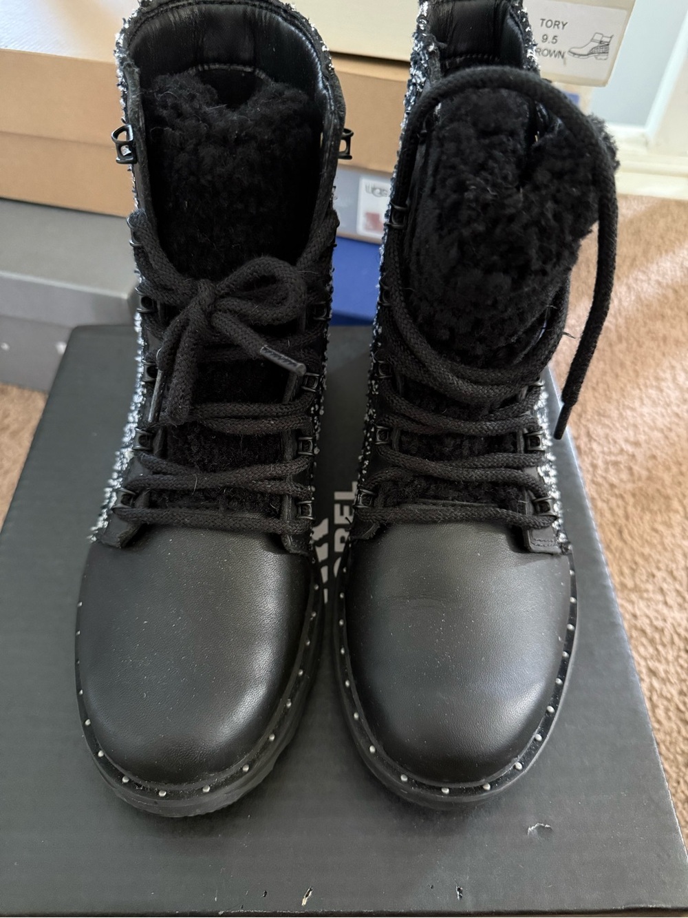 SOREL Lennox Lace Cozy WP Women's Boots - Black Size 9 - Picture 5 of 9